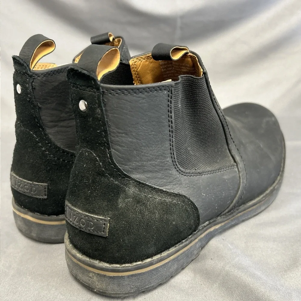 Izod Lucas Mens Size 8 M Black Classic Outdoor Leather‎ Chukka Boots Shoes